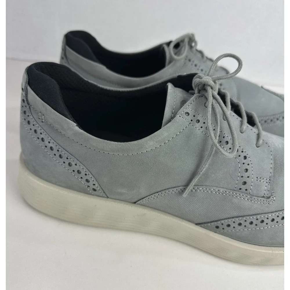 ECCO S Lite Hybrid Grey Oxford Wingtip Shoes Nubuck Brogue EU 45 Men's US 11 - Picture 11 of 16